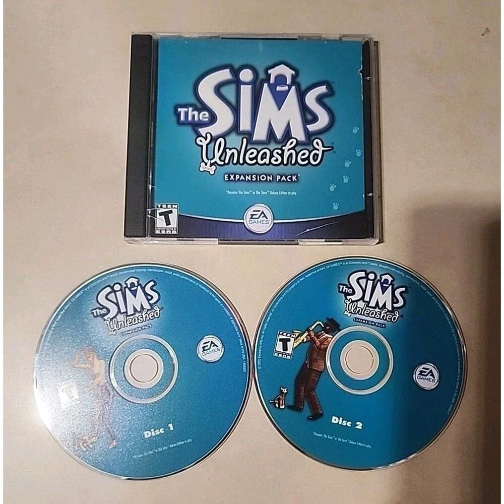 The Sims Unleashed Expansion Pack (PC, 2002) 2 CD EA Games - Tested Complete